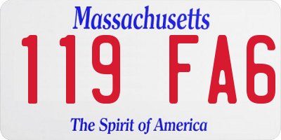 MA license plate 119FA6