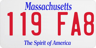 MA license plate 119FA8