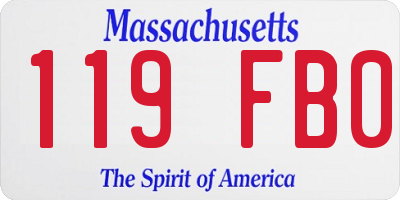 MA license plate 119FB0