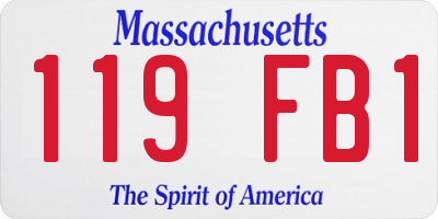 MA license plate 119FB1