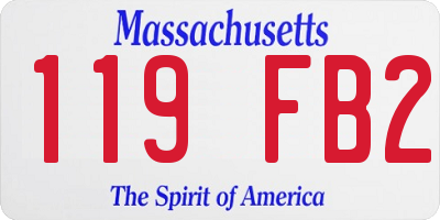 MA license plate 119FB2