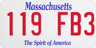 MA license plate 119FB3