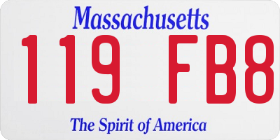 MA license plate 119FB8