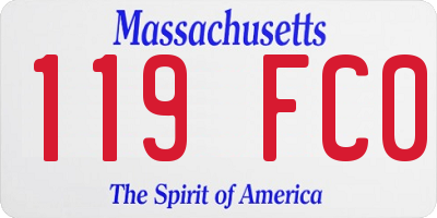 MA license plate 119FC0