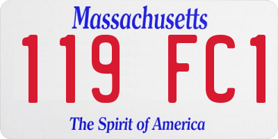 MA license plate 119FC1