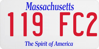 MA license plate 119FC2