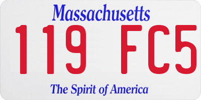 MA license plate 119FC5