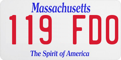 MA license plate 119FD0