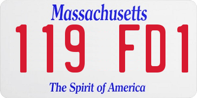 MA license plate 119FD1