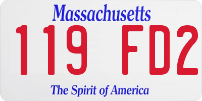 MA license plate 119FD2