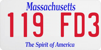 MA license plate 119FD3