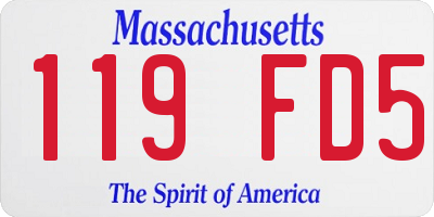 MA license plate 119FD5