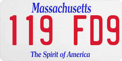 MA license plate 119FD9