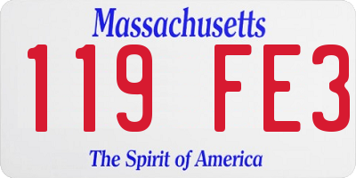 MA license plate 119FE3