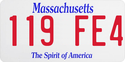 MA license plate 119FE4