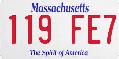 MA license plate 119FE7