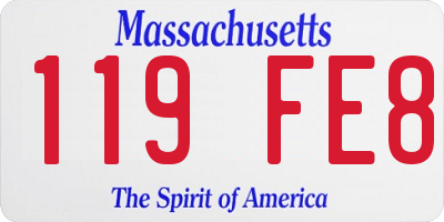 MA license plate 119FE8