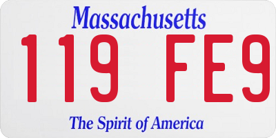 MA license plate 119FE9