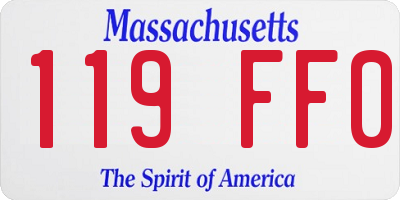 MA license plate 119FF0