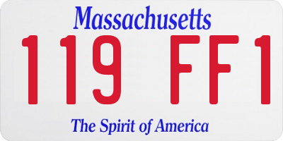 MA license plate 119FF1