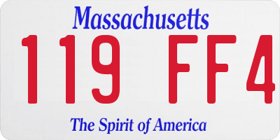 MA license plate 119FF4