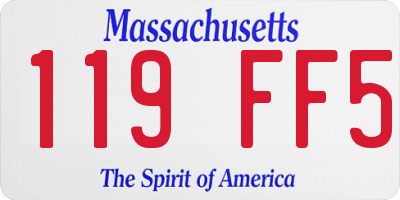 MA license plate 119FF5