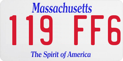 MA license plate 119FF6