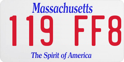 MA license plate 119FF8