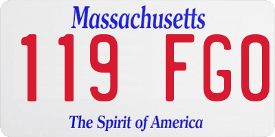 MA license plate 119FG0
