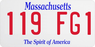 MA license plate 119FG1