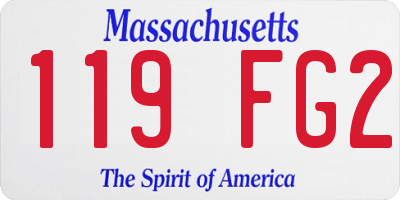 MA license plate 119FG2