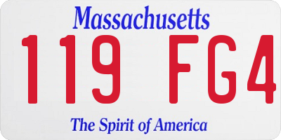 MA license plate 119FG4