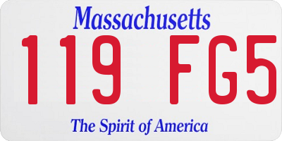 MA license plate 119FG5