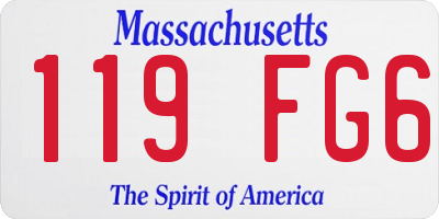 MA license plate 119FG6