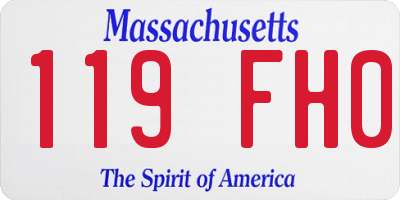 MA license plate 119FH0