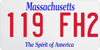 MA license plate 119FH2