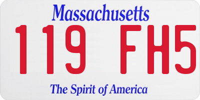 MA license plate 119FH5
