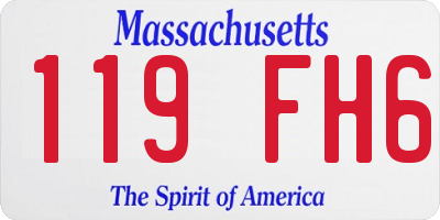 MA license plate 119FH6