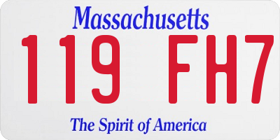 MA license plate 119FH7