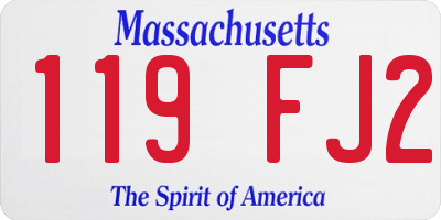 MA license plate 119FJ2