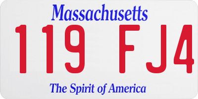 MA license plate 119FJ4