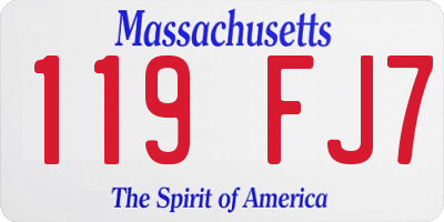 MA license plate 119FJ7