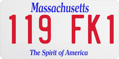 MA license plate 119FK1