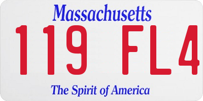 MA license plate 119FL4