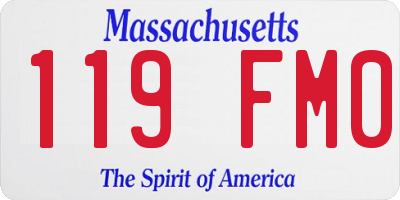 MA license plate 119FM0