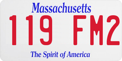 MA license plate 119FM2