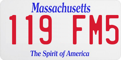 MA license plate 119FM5
