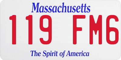 MA license plate 119FM6
