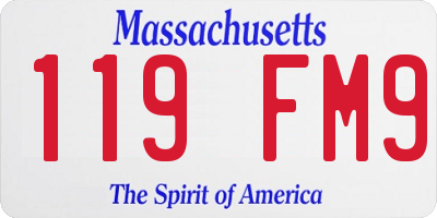 MA license plate 119FM9
