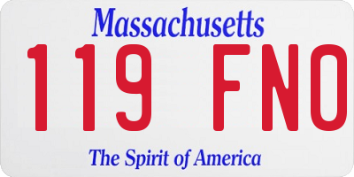 MA license plate 119FN0
